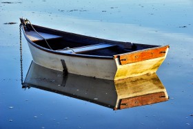 BARQUE;FLATTIE;MONKEY BOAT;MOORING;MOUILLAGE;PLATE;REFLECTION;REFLET;MORBIHAN