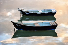 BARQUE;FLATTIE;MONKEY BOAT;MOORING;MOUILLAGE;PLATE;REFLECTION;REFLET;MORBIHAN