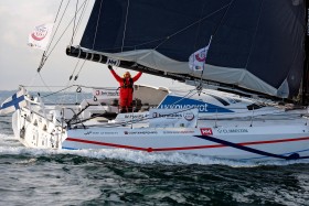 COURSE AU LARGE;GLOBE SERIES;IMOCA;OFFSHORE;RACE;SAILING;VOILE;ARRIVEE;FINISH