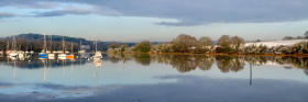 RIVER;RIVIERE;VINCIN;HIVER;WINTER;NEIGE;SNOW;PAYSAGE;LANDSCAPE;CONLEAU;VANNES;MORBIHAN;MOORING;MOUILLAGE;BATEAU;BOAT;REFLECTION;REFLET