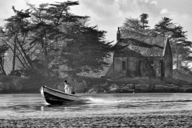 PECHE;FISHING;BATEAU;BOAT;NOIR ET BLANC;BLACK AND WHITE;MORBIHAN;BOED