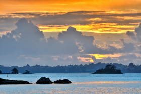 SUNSET;COUCHANT;COUCHER DE SOLEIL;CREPUSCULE;TWILIGHT;MORBIHAN;ORANGE;GOLFE DU MORBIHAN;SENE