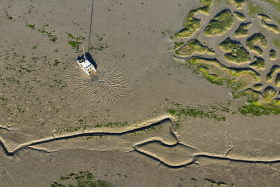 AERIAL;AERIEN;DAMGAN;MOORING;MOUILLAGE;MAREE;MAREE BASSE;TIDE;LOW TIDE;VASIERE