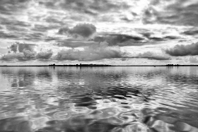 BLACK AND WHITE;BORD DE MER;BRETAGNE;BRITTANY;CALME;LANDSCAPE;NOIR ET BLANC;PAYSAGE;QUIET;REFLECTION;REFLET;SEASCAPE;SEASHORE;MORBIHAN